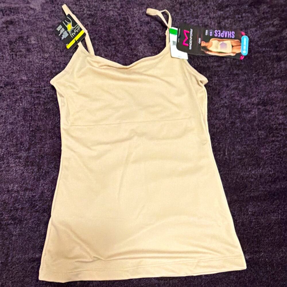 Maidenform Firm Control Shaping Cami Top L Beige Nylon/Spandex Wireless